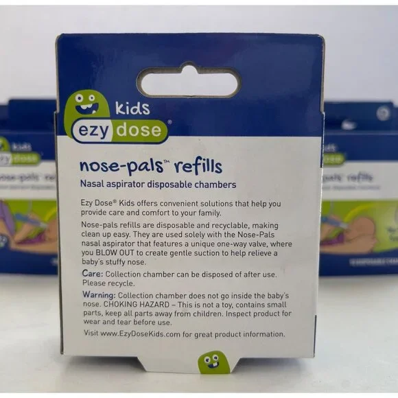 11 Kids Ezy Dose Nose-Pals Nasal Aspirator Disposable Chambers 10 Pack Refills - Picture 2 of 5
